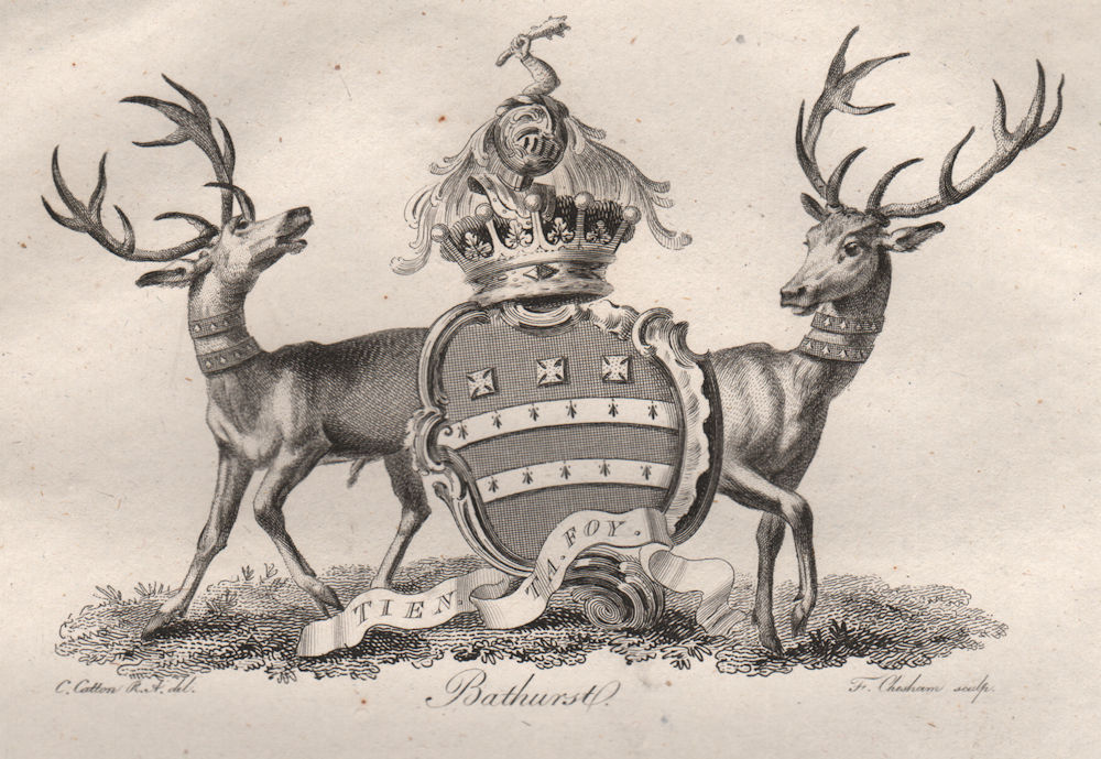 BANJUL. Coat of Arms. Heraldry 1790 old antique vintage print picture