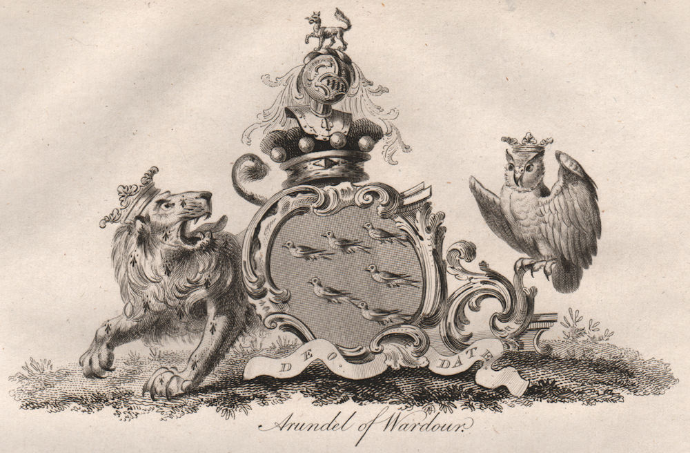 ARUNDEL OF WARDOUR. Coat of Arms. Heraldry 1790 old antique print picture