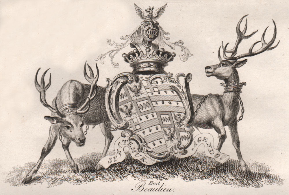 EARL BEAULIEU. Coat of Arms. Heraldry 1790 old antique vintage print picture