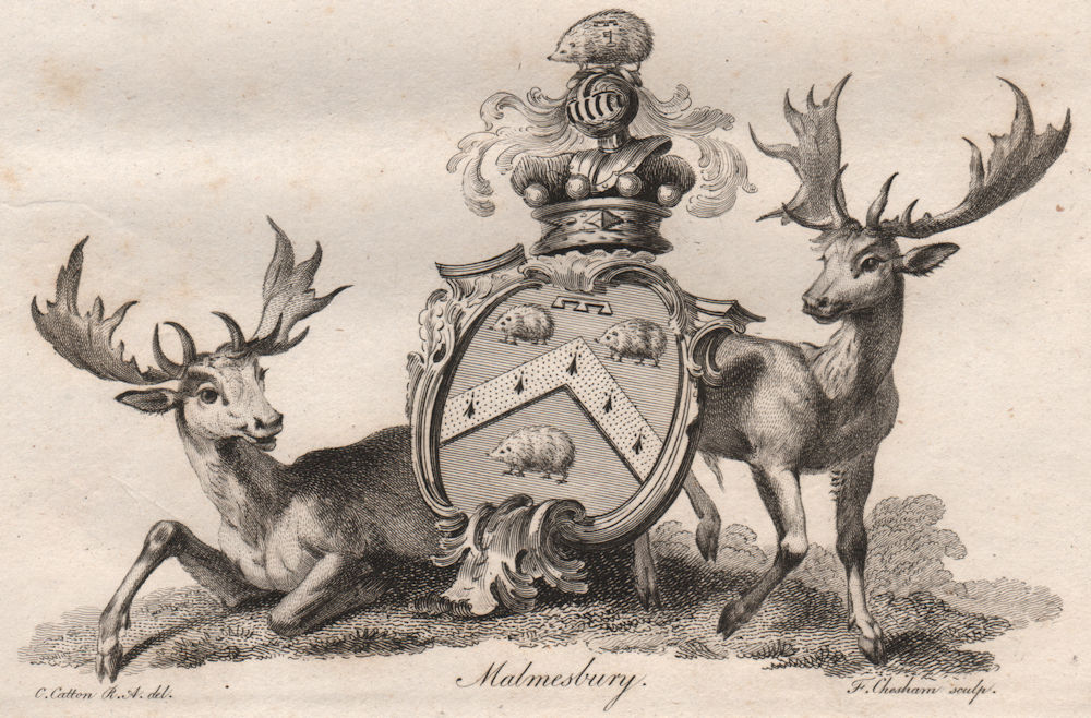 Associate Product MALMESBURY. Coat of Arms. Heraldry 1790 old antique vintage print picture
