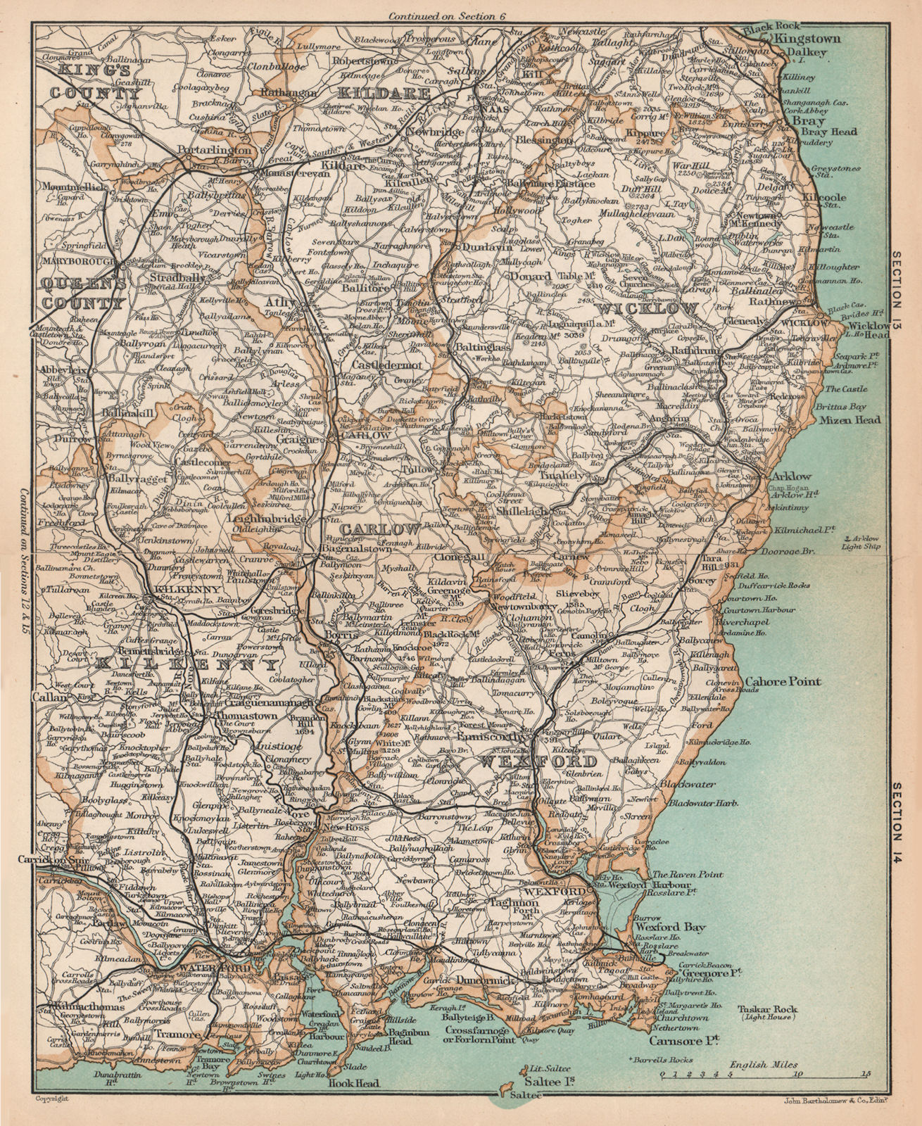 Associate Product LEINSTER. Wicklow Kilkenny Carlow Kilkenny Kildare Wexford. STANFORD 1908 map