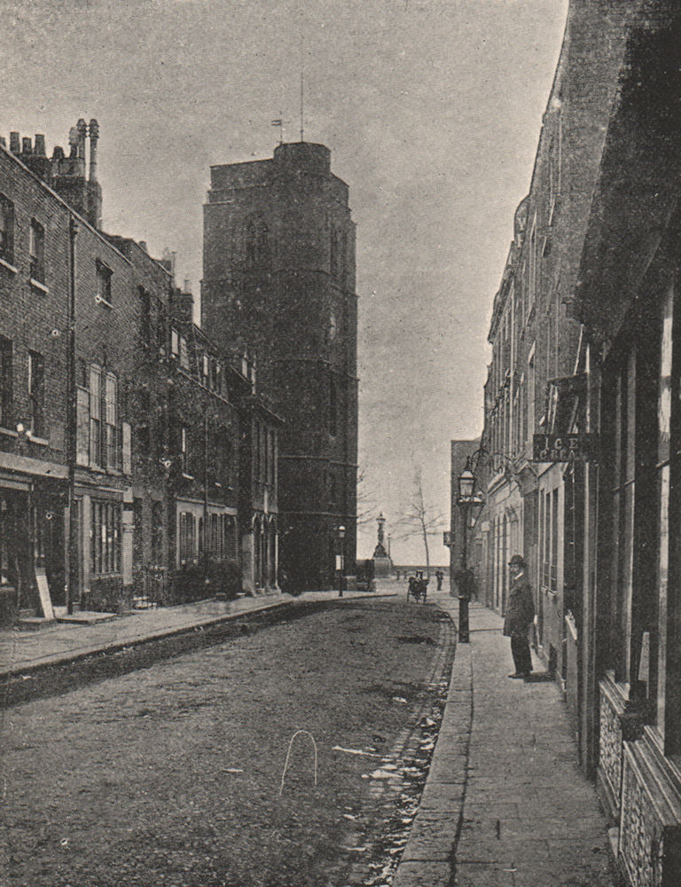 Associate Product CHELSEA. Lower Church street and the old Church Tower. SMALL 1900 print