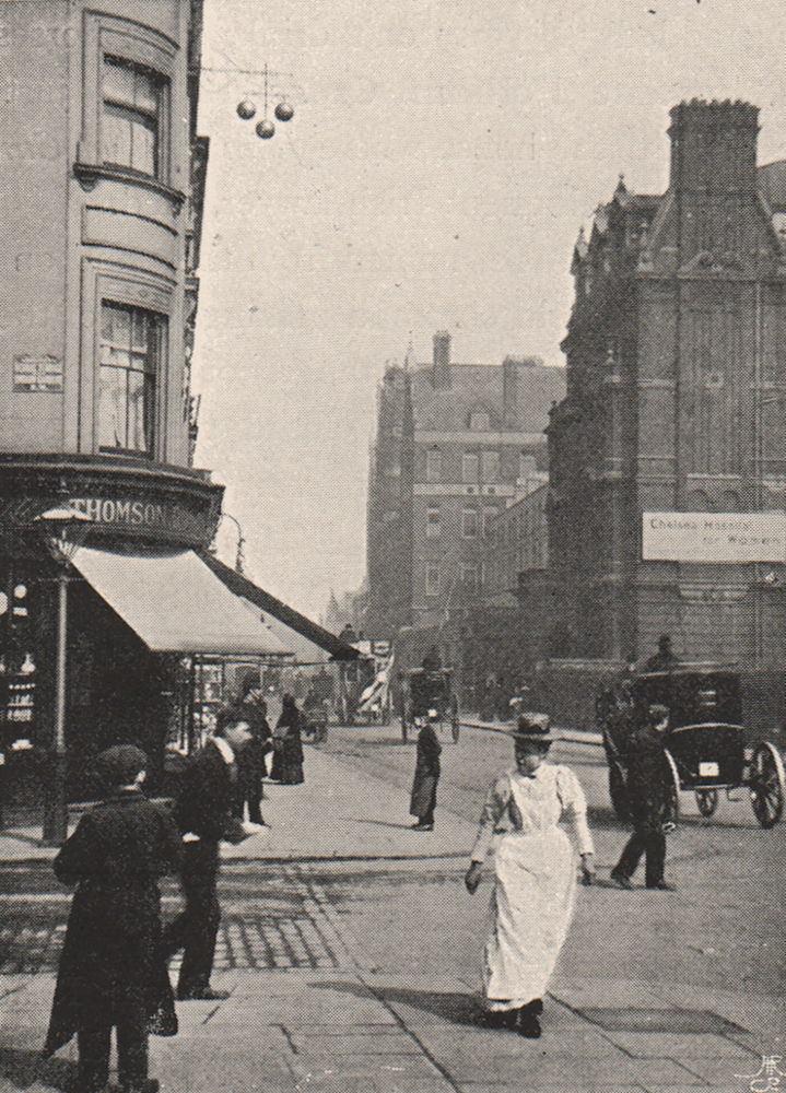 Associate Product FULHAM ROAD. Looking east, from the Queen's Elm Tavern (No. 241) . SMALL 1900