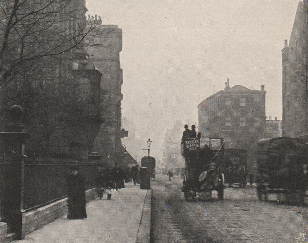 FULHAM ROAD. Looking west, from Elm Park Gardens. Omnibus. SMALL 1900 print
