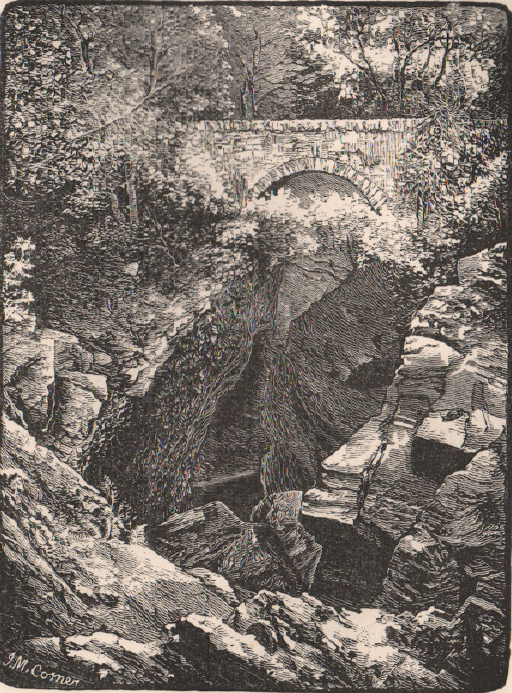 PERTHSHIRE. The Rumbling bridge Dunkeld. Scotland 1885 old antique print