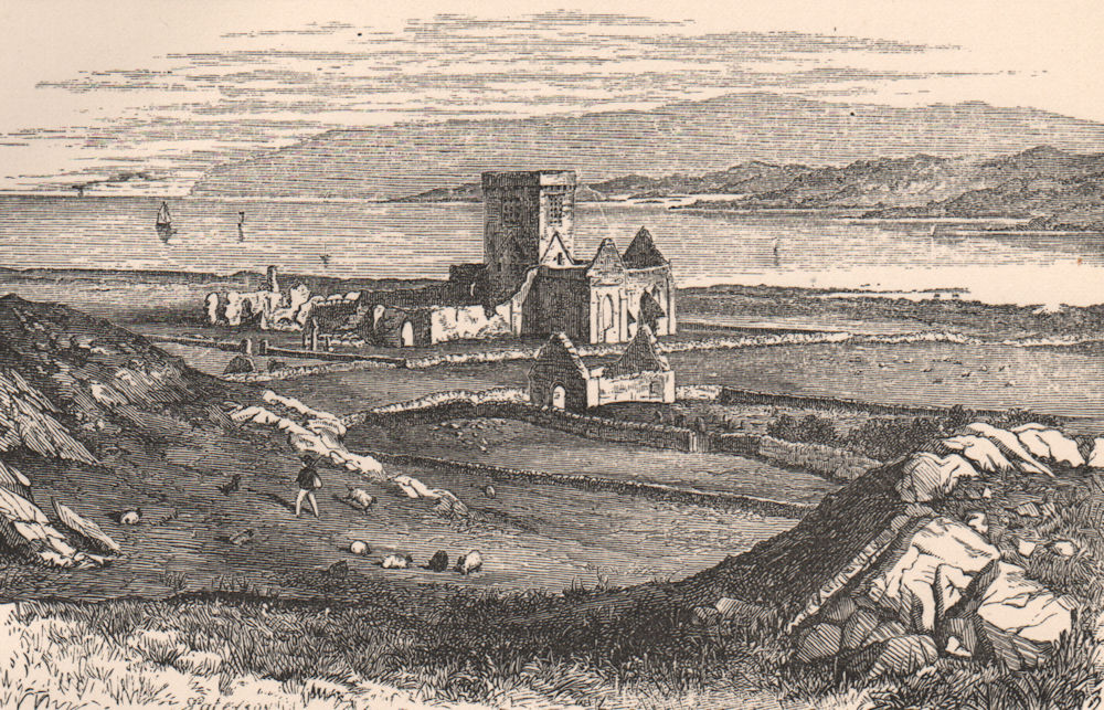 ARGYLESHIRE. Ruins on Iona. Scotland 1885 old antique vintage print picture