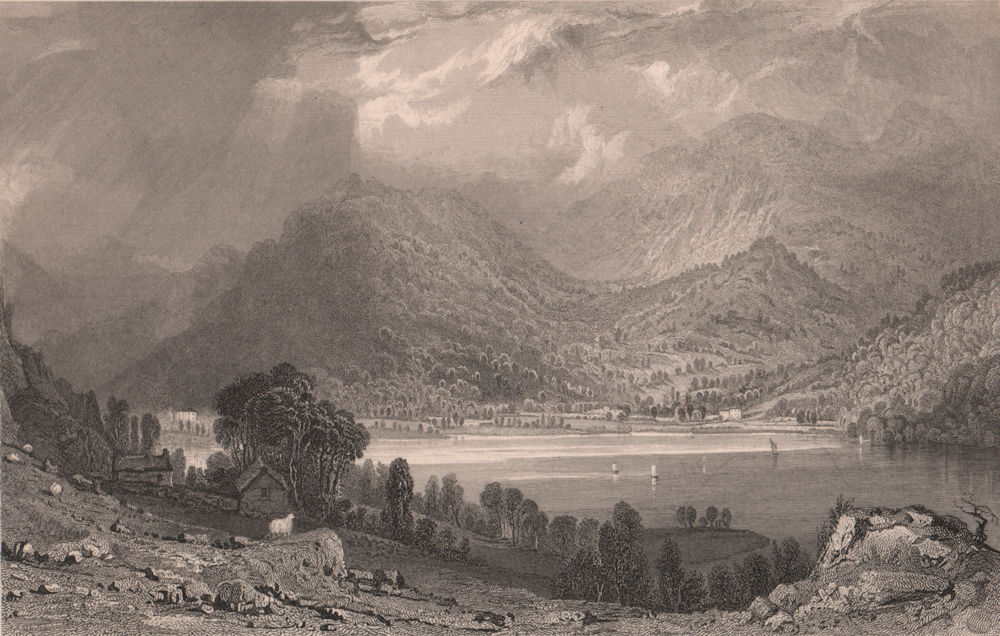 LAKE DISTRICT. Ullswater looking towards Patterdale. Cumbria. ALLOM 1839 print