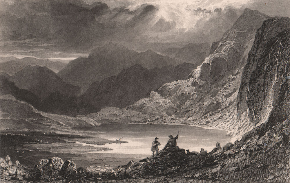 LAKE DISTRICT. Stickle Tarn, Langdale Pikes, from Pavey Ark. Cumbria. ALLOM 1839