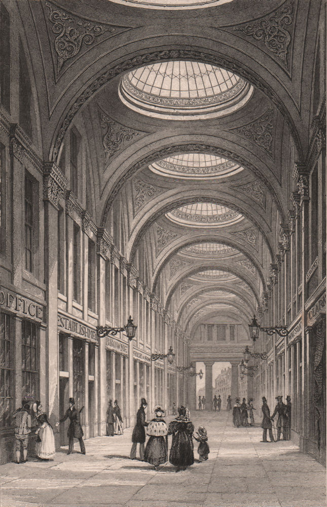 Associate Product NEWCASTLE-UPON-TYNE. Royal Arcade, Newcastle. ALLOM 1839 old antique print