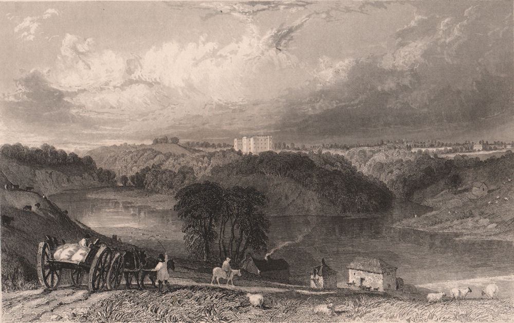 Associate Product COUNTY DURHAM. Twysill Castle, on the Tweed, North Durham. ALLOM 1839 print