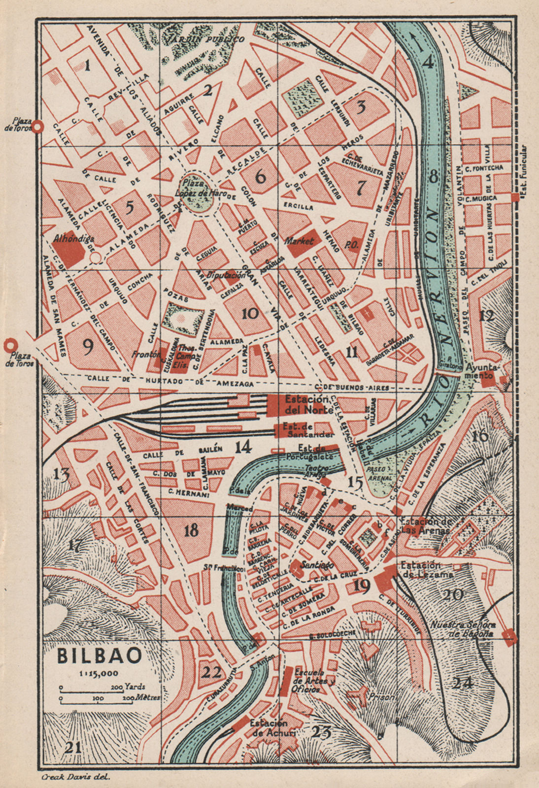Associate Product BILBAO. Vintage town city map plan. Spain 1930 old vintage chart