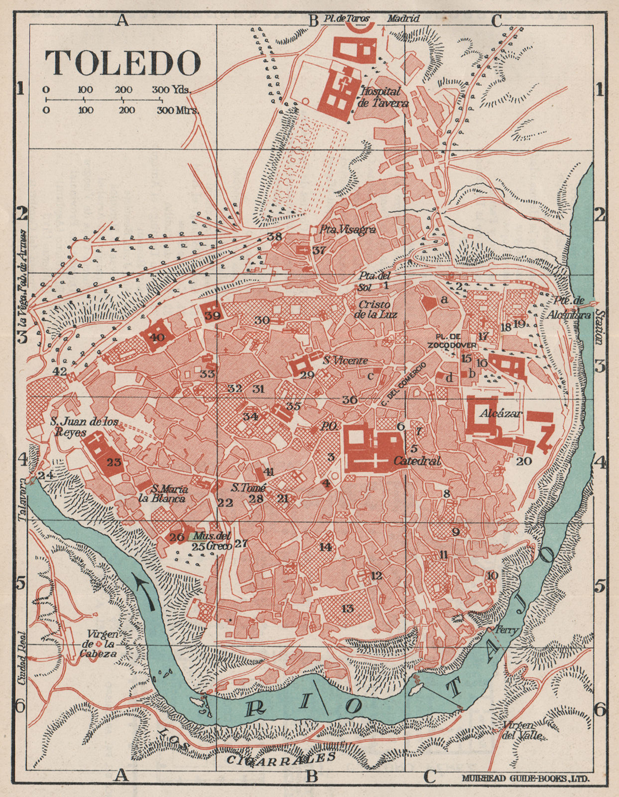 Associate Product TOLEDO. Vintage town city map plan. Spain 1930 old vintage chart
