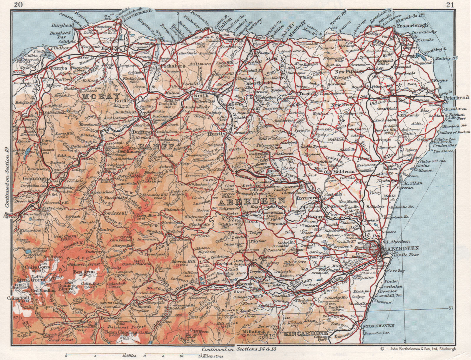 GRAMPIAN. Abderdeenshire Banff Moray Elgin. Vintage map plan. Scotland 1967