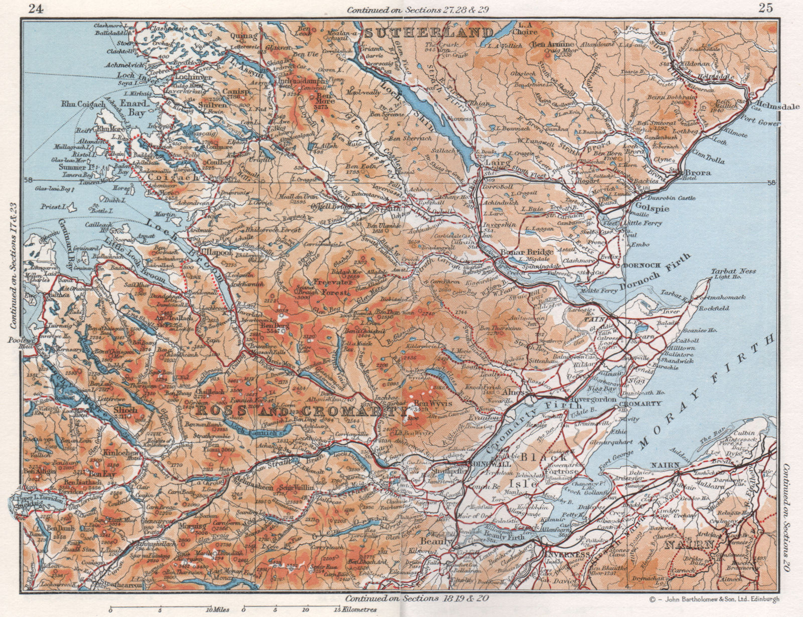 SCOTTISH HIGHLANDS. Ross & Cromarty Sutherland. Moray Firth. Vintage ...