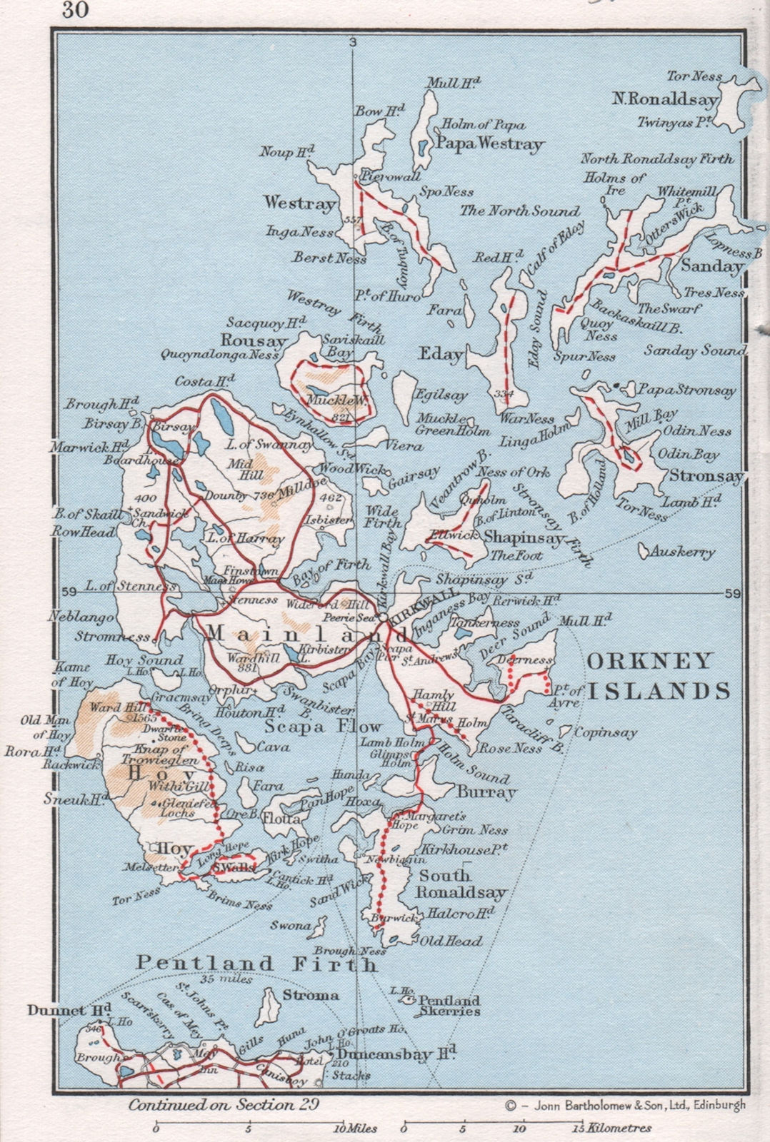Associate Product ORKNEY ISLANDS. Vintage map plan. Kirkwall Hoy Scotland 1967 old vintage