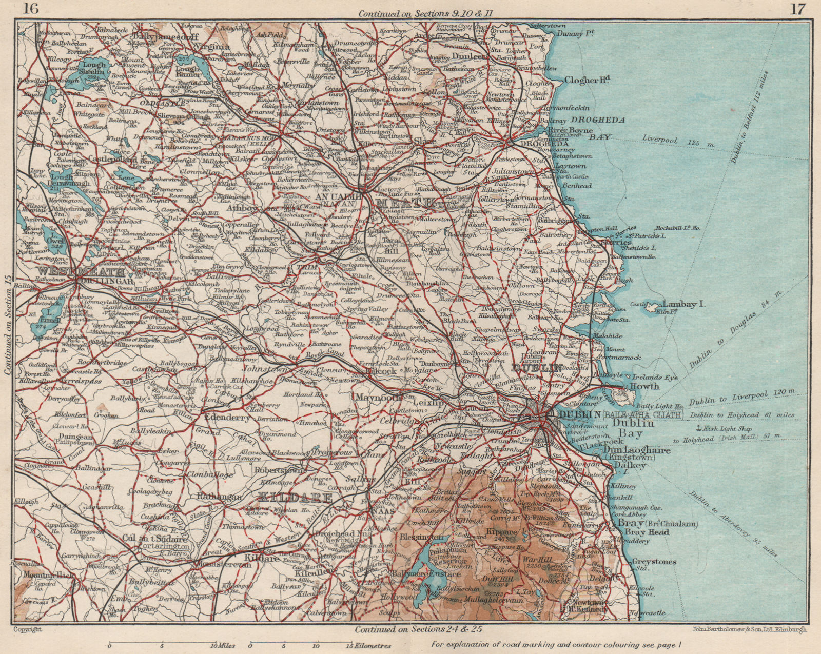 LEINSTER. Dublin Kildare Westmeath Meath Wicklow. Vintage map plan. Ireland 1949