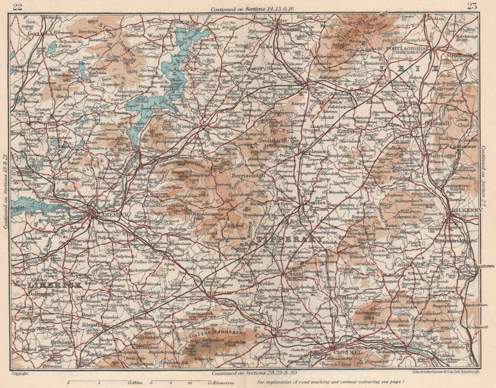 MUNSTER. Limerick Tipperary Leix/Laois. Vintage map plan. Ireland 1949 old