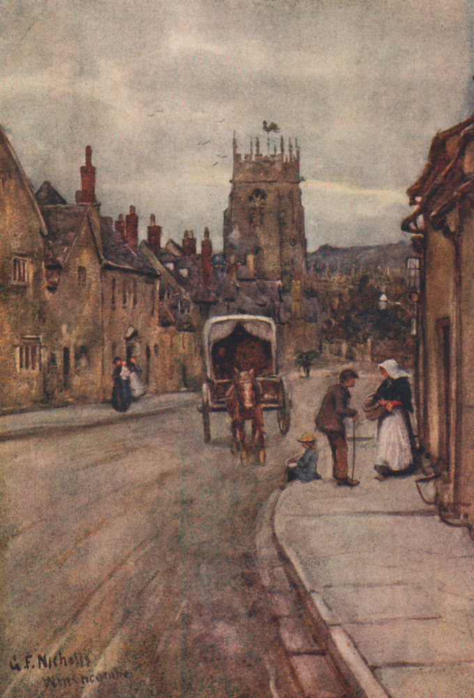 Associate Product WINCHCOMBE. View of the town. Cotswolds. Gloucestershire. By GF Nicholls 1908
