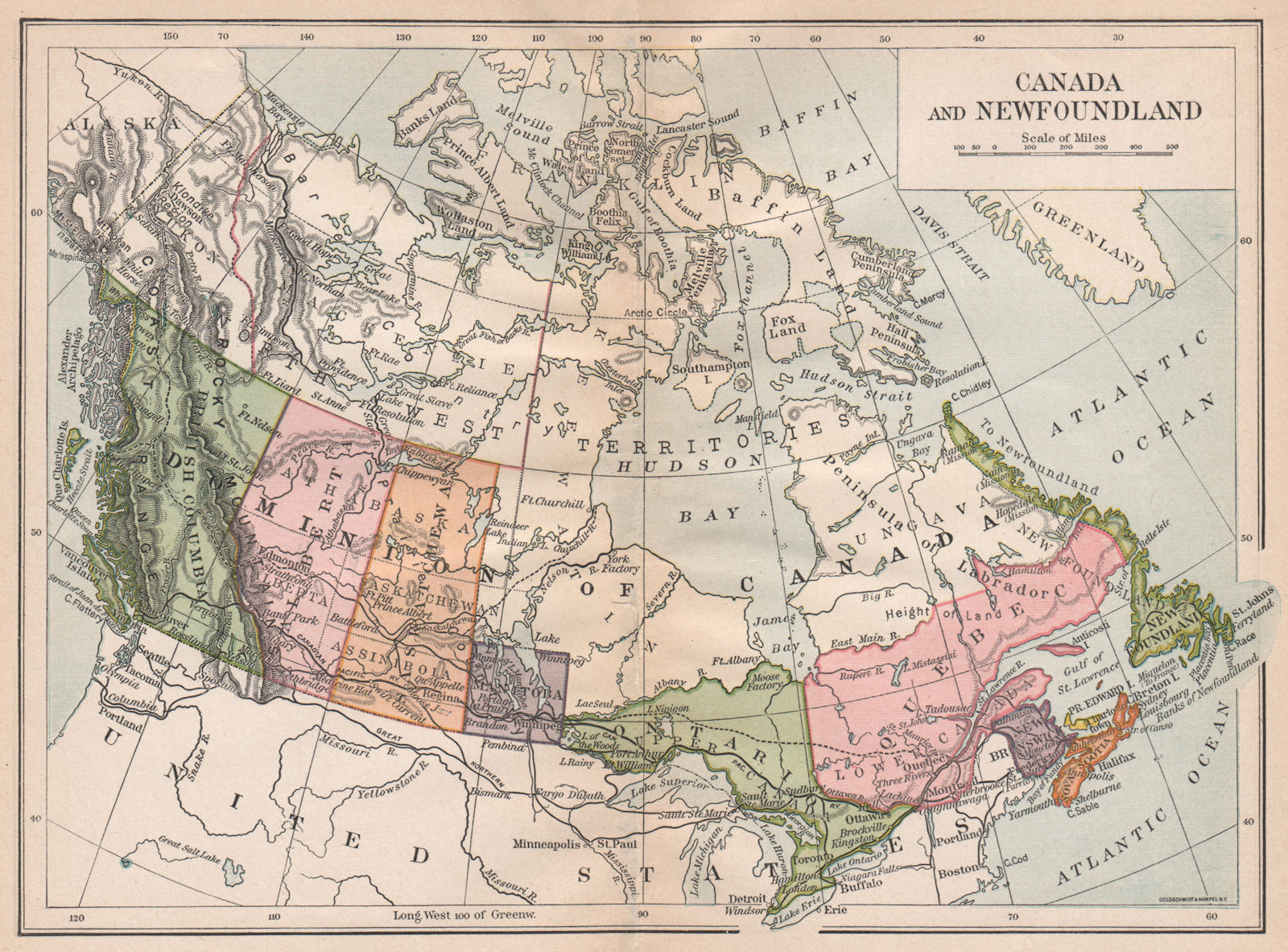 Associate Product CANADA & NEWFOUNDLAND. British North America 1917 old antique map plan chart