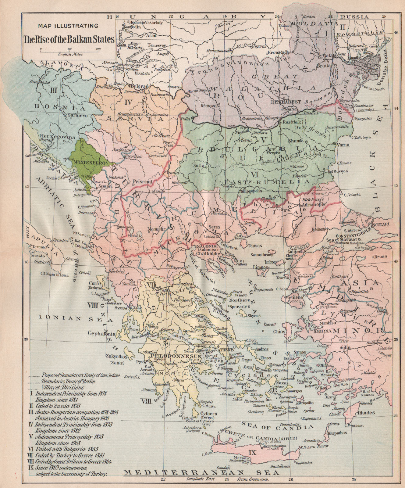 Associate Product BALKANISATION. Creation of Bosnia Servia Bulgaria Romania Greece 1917 old map
