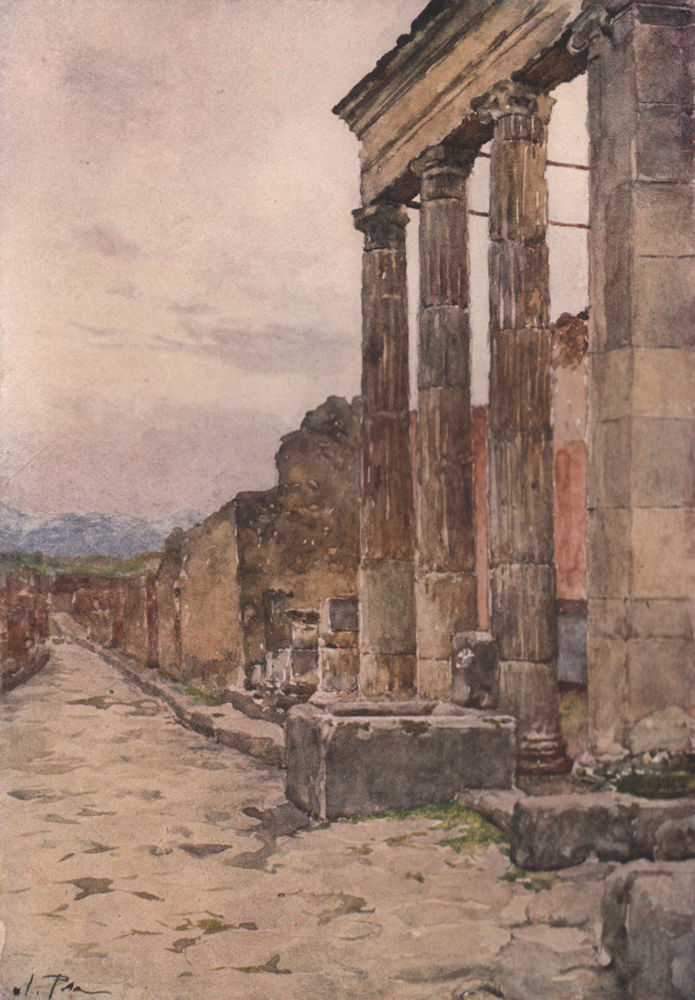 Associate Product POMPEII. Entrance to the Triangular Forum. By Alberto Pisa 1910 old print