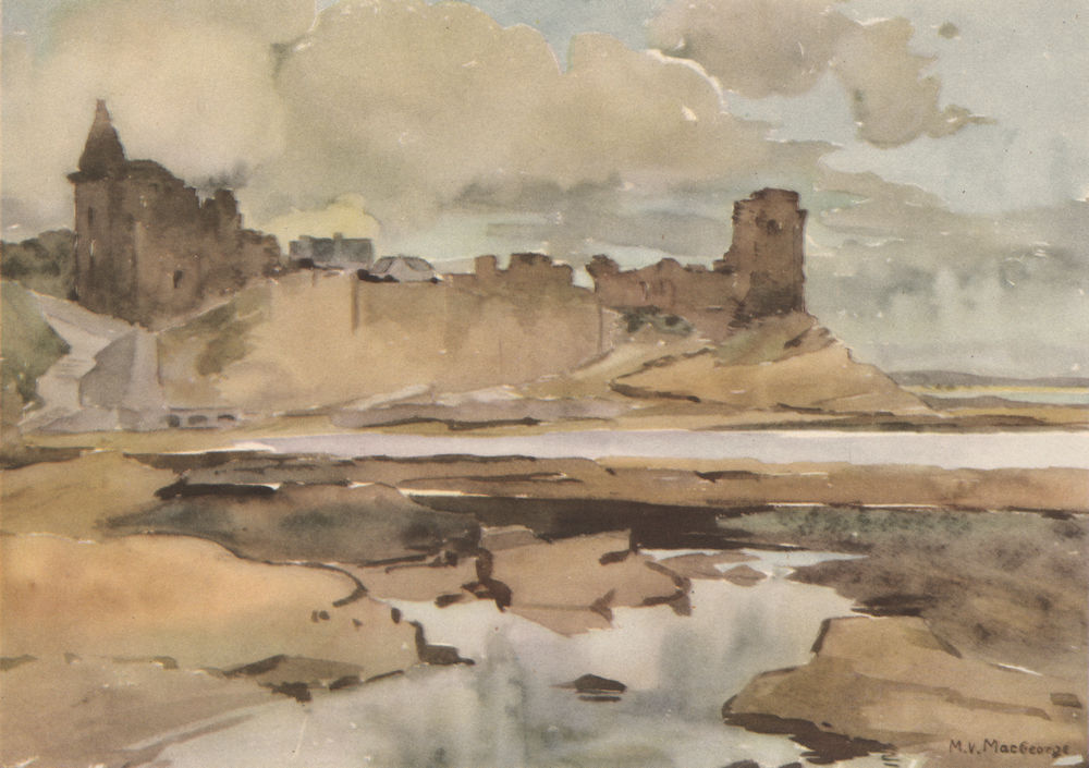 ST ANDREWS. The Castle. Fife. Scotland. By M. V. Mac George 1952 old print