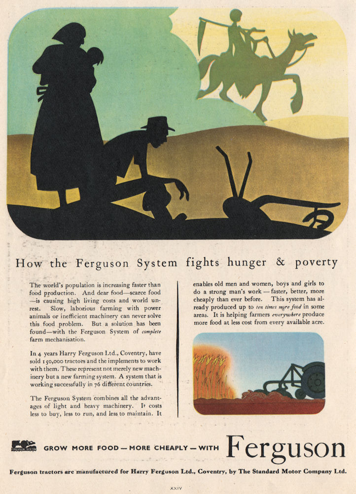 TRACTOR ADVERT. Harry Ferguson Ltd. Farming. Standard Motor Company 1951 print