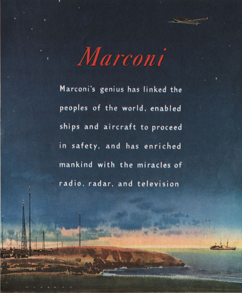 MARCONI ADVERT. Marconi's wireless Telegraph Co. Communications 1951 old print