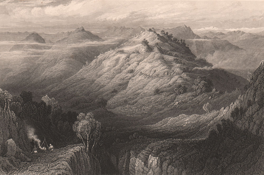 Associate Product BRITISH INDIA. The Abbey and Hills from near Mussoorie, on the Yamuna 1858