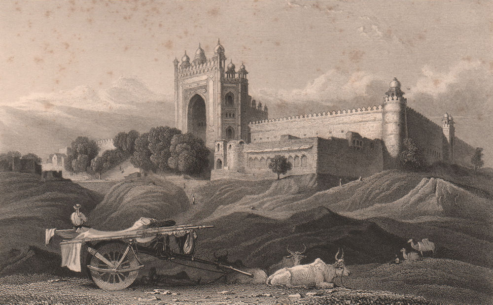 BRITISH INDIA. Fatehpur Sikri 1858 old antique vintage print picture