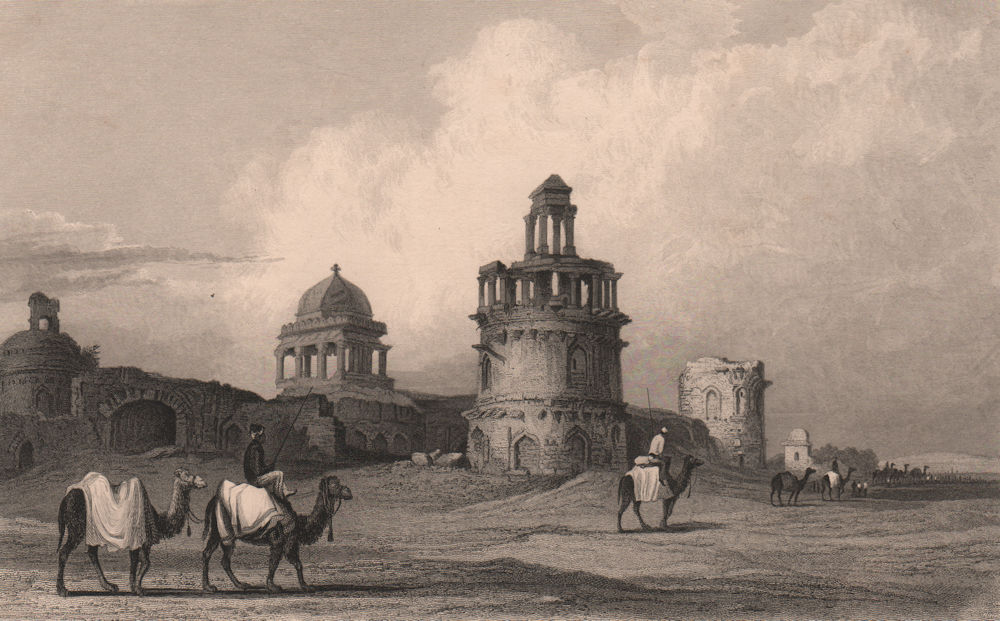 BRITISH INDIA. Ruins, Old Delhi 1858 antique vintage print picture