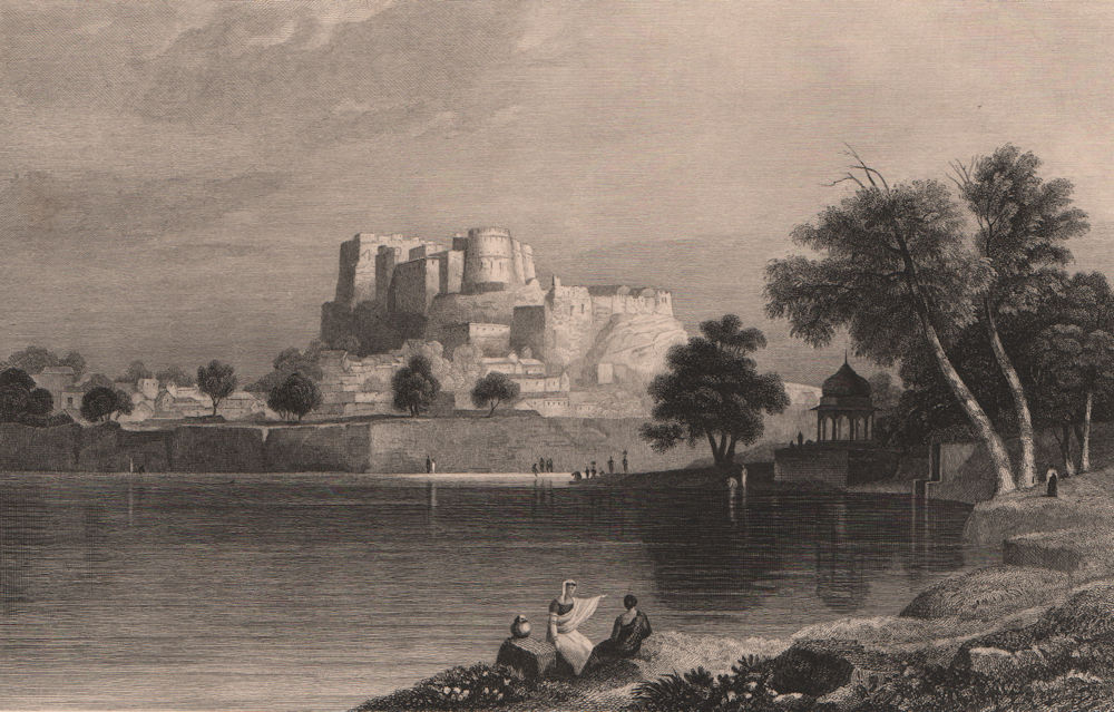 BRITISH INDIA. Shuhur Fortress, Jaipur, Rajpootana (Rajasthan) . Amber Fort 1858