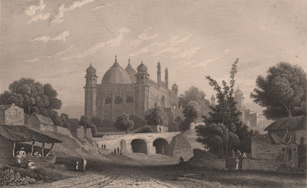 BRITISH INDIA. Jama Masjid, Agra 1858 old antique vintage print picture