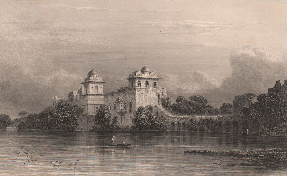 BRITISH INDIA. The Water Palace, Mandu. Jahaz Mahal 1858 old antique print