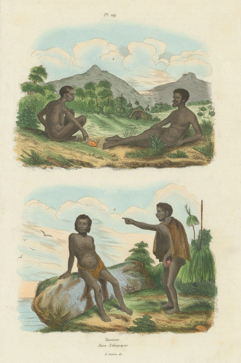 ETHIOPIAN RACE. Homme. Races Ethiopique. East Africa II 1833 old antique print