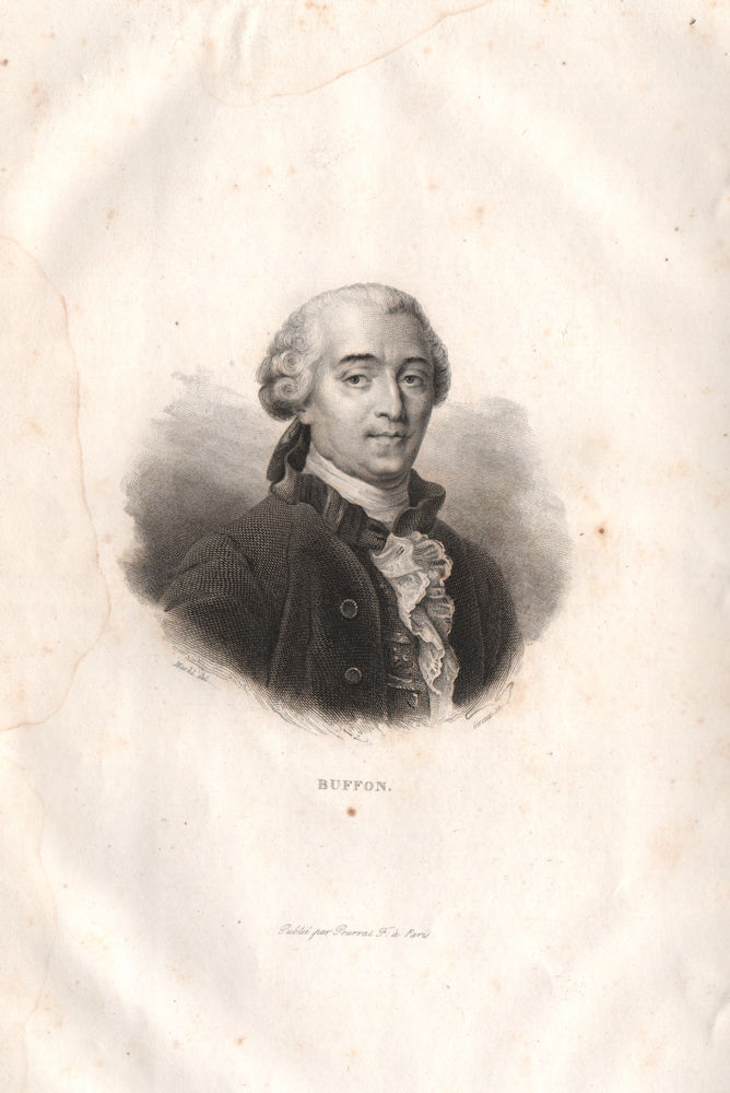 COMTE DE BUFFON. Georges-Louis Leclerc. French naturalist. France 1837 print
