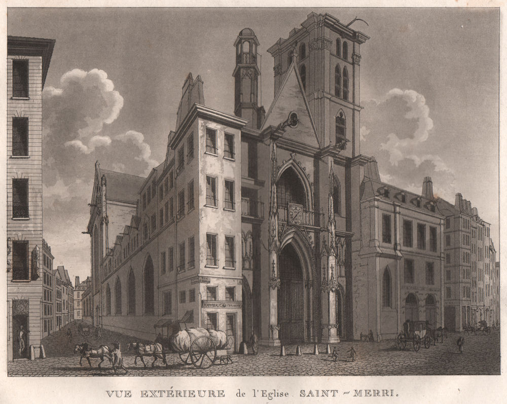 Associate Product PARIS. Eglise Saint-Merri. Aquatint 1808 old antique vintage print picture