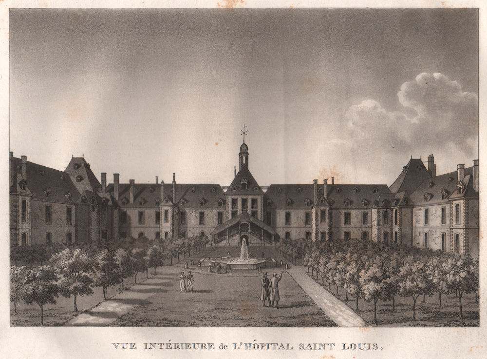 Associate Product PARIS. Hôpital Saint Louis. Aquatint 1808 old antique vintage print picture
