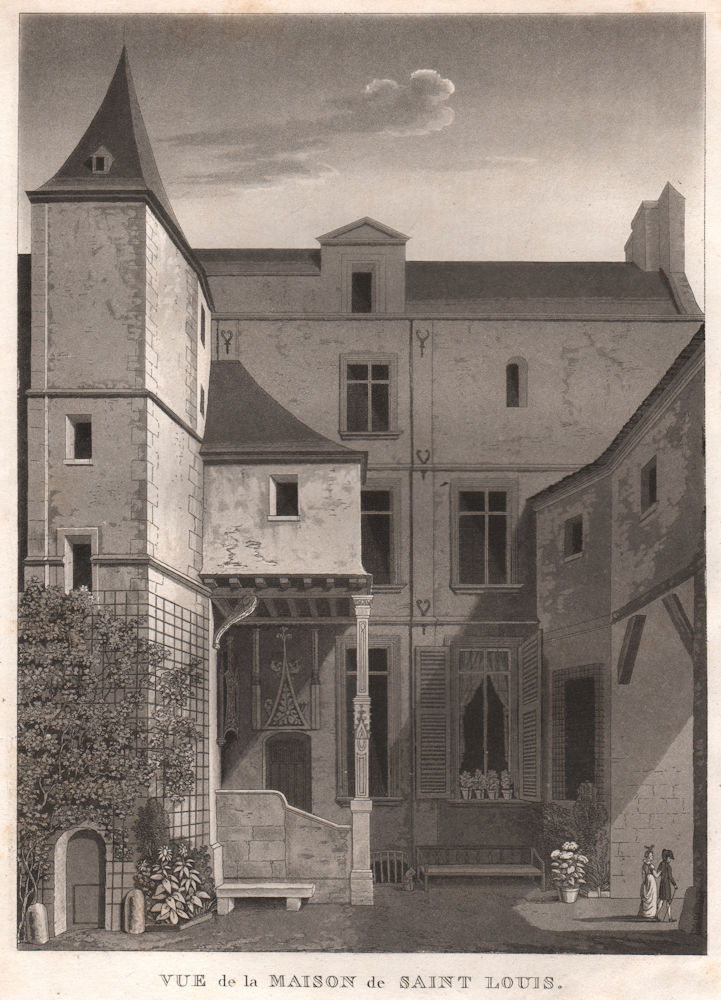 Associate Product PARIS. Maison de Saint Louis. Aquatint 1808 old antique vintage print picture