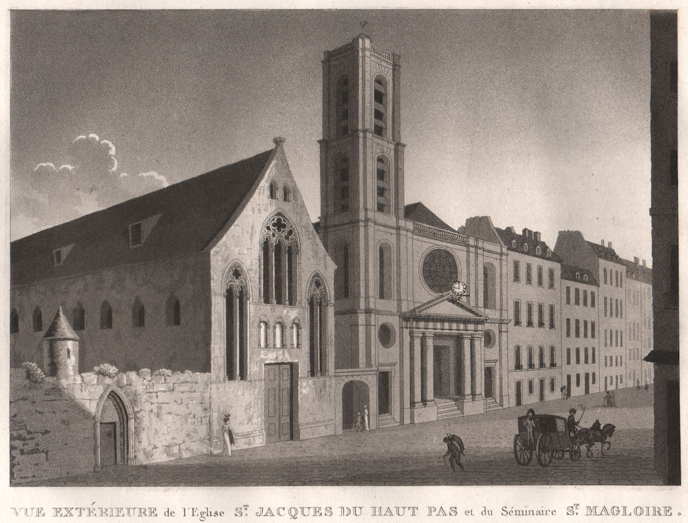 Associate Product PARIS. Eglise Saint-Jacques du Ilaut Pas et du Séminaire Saint-Magloire 1808