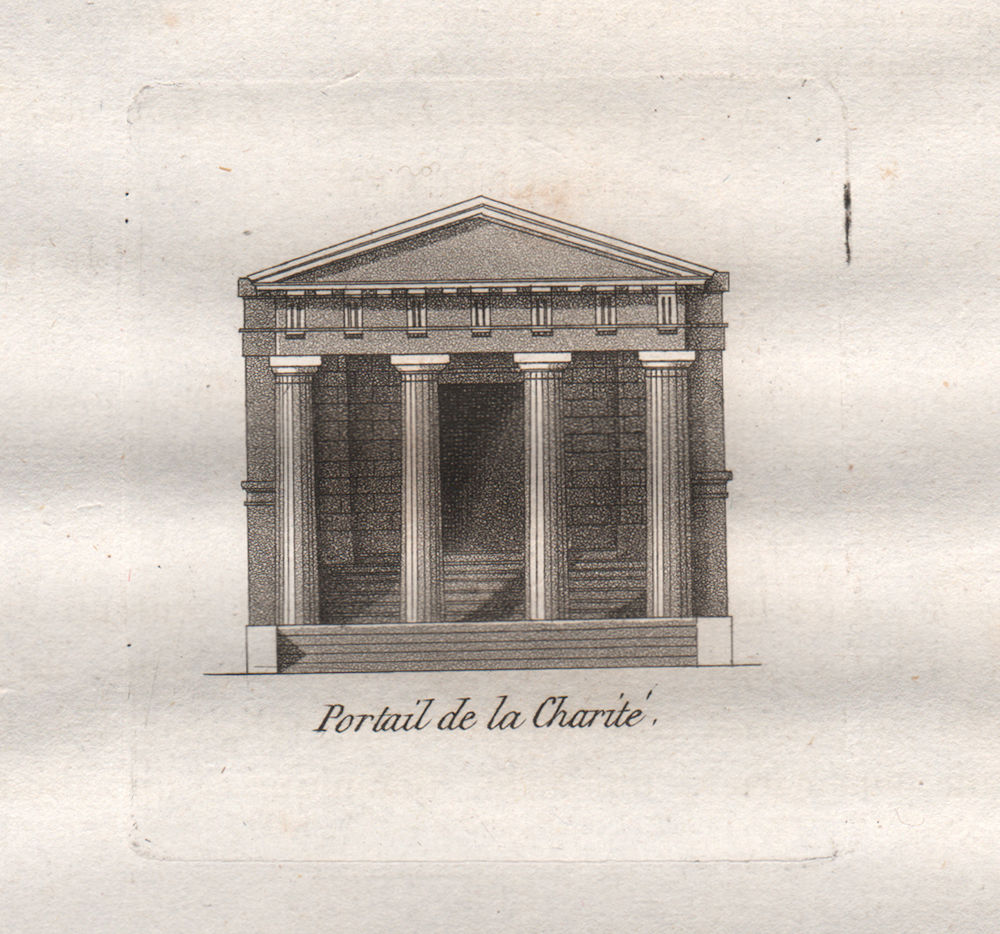 Associate Product PARIS. Portail de la Charité. Aquatint. SMALL 1808 old antique print picture