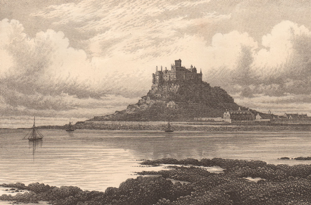 Associate Product ST. MICHAEL'S MOUNT. Cornwall 1893 old antique vintage print picture