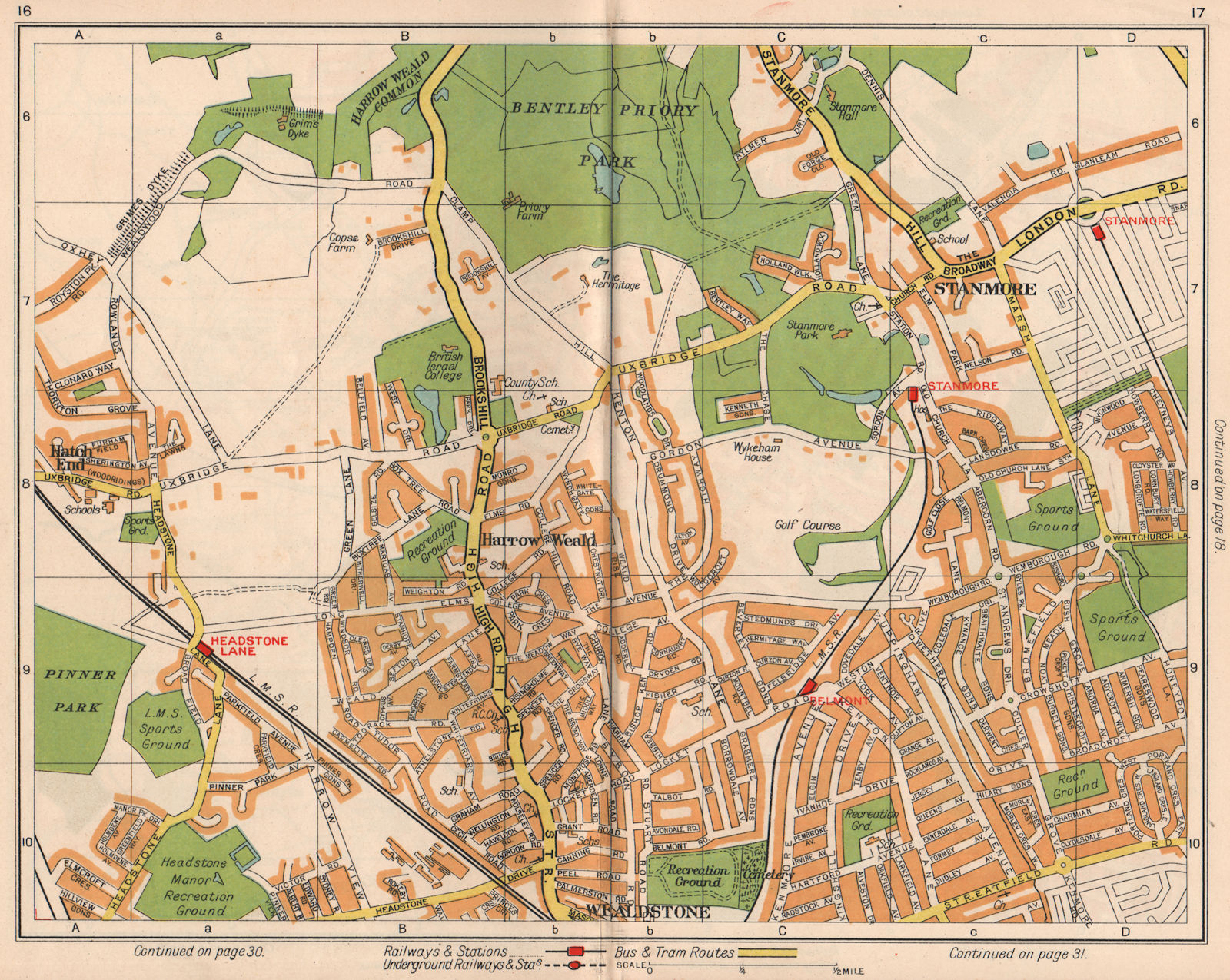 Associate Product NW LONDON. Wealdstone Harrow Weald Stanmore Headstone Lane 1938 old map