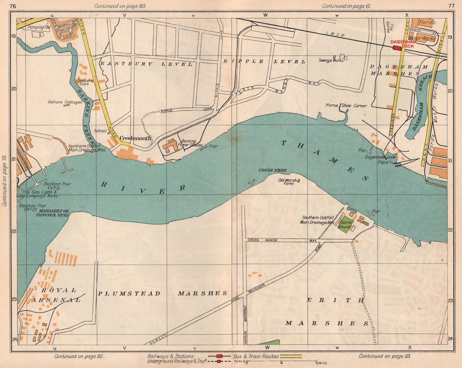 E LONDON. Creekmouth Plumstead/Dagenham/Erith Marshes Dagenham Dock 1938 map