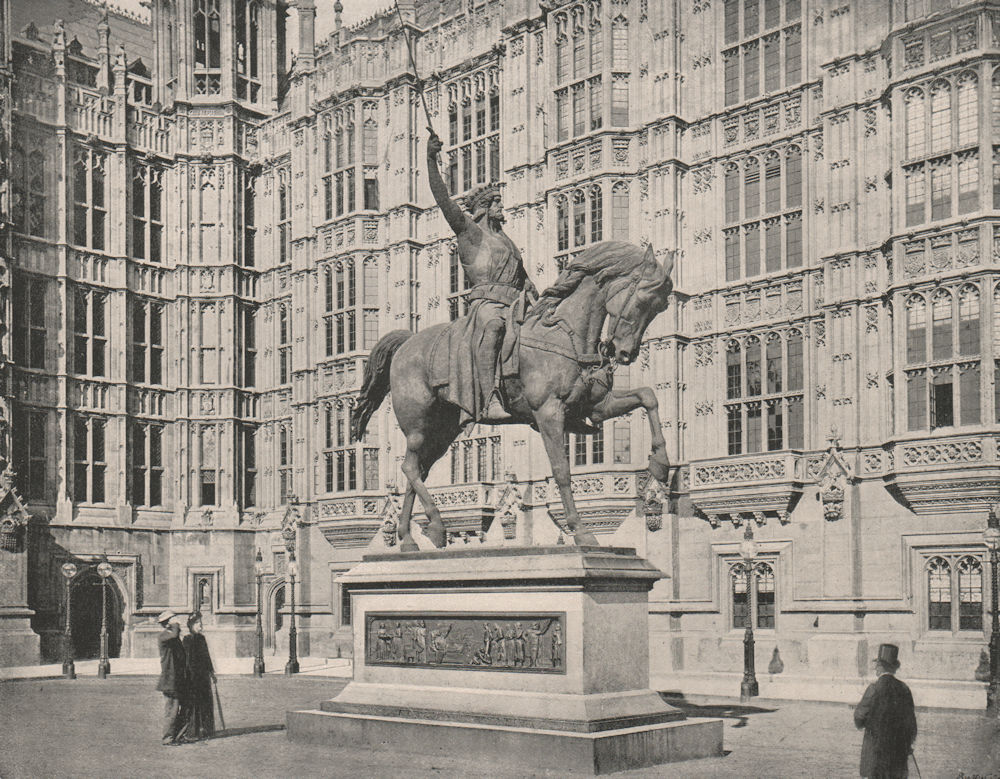 Associate Product Statue of Richard Coeur de Lion, Old Palace Yard, Westminster. London 1896