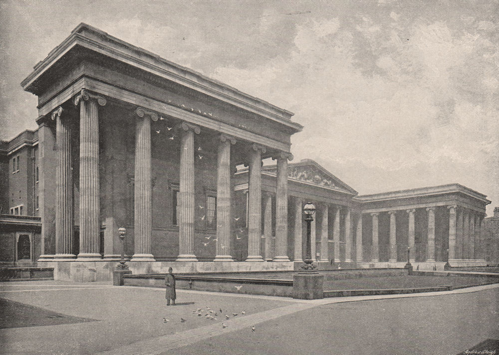 The British Museum. London 1896 old antique vintage print picture
