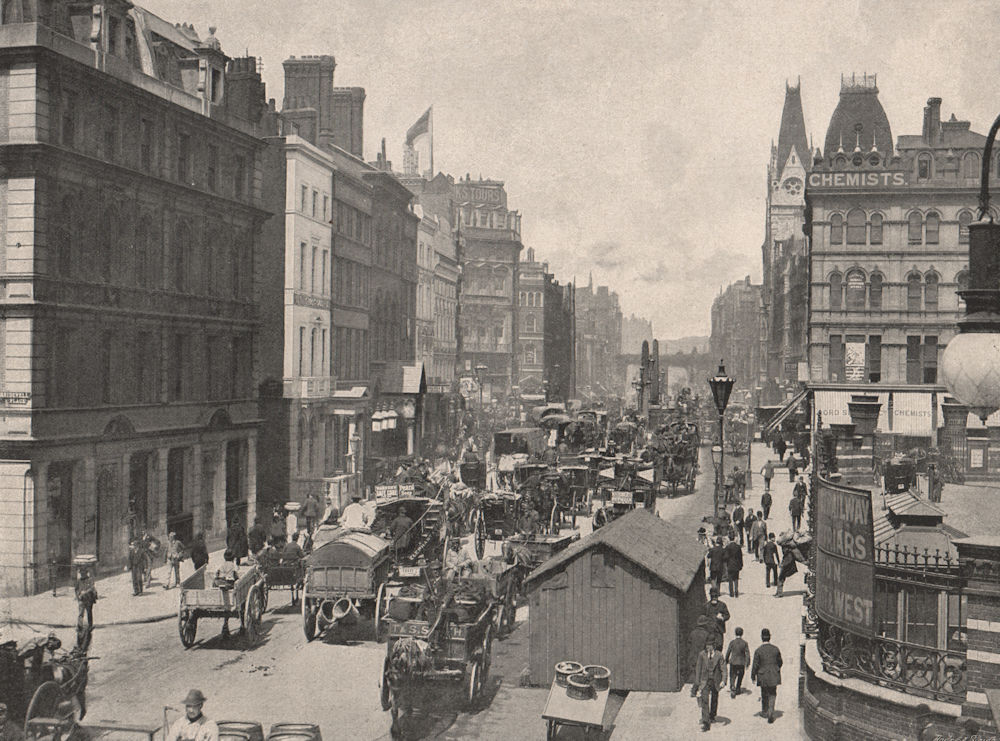 Associate Product New Bridge street, Blackfriars. London 1896 old antique vintage print picture