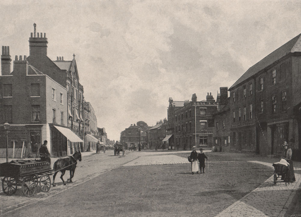 Associate Product High Street, Watford. Hertfordshire 1896 old antique vintage print picture