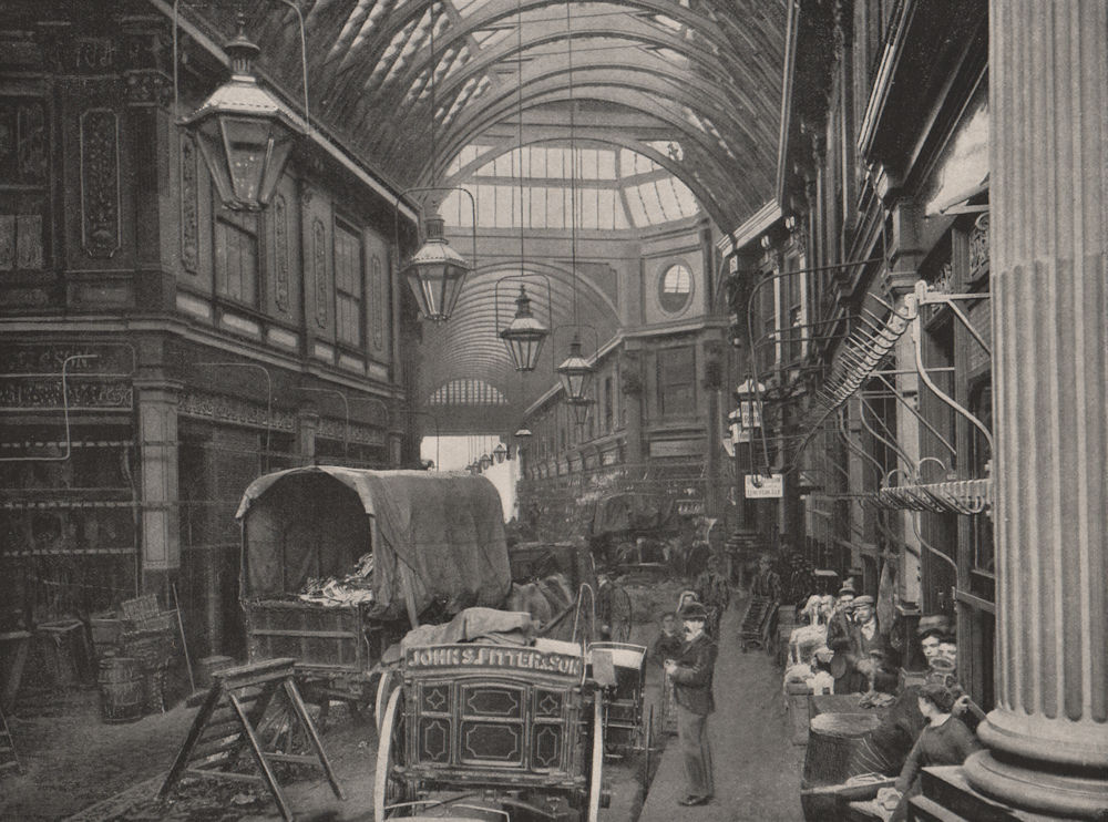Leadenhall Market. London. Markets 1896 old antique vintage print picture