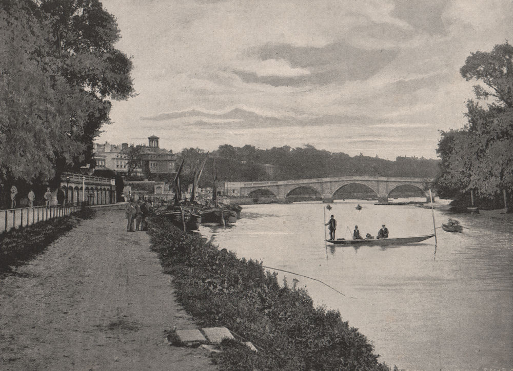 Associate Product Richmond Bridge. London 1896 old antique vintage print picture